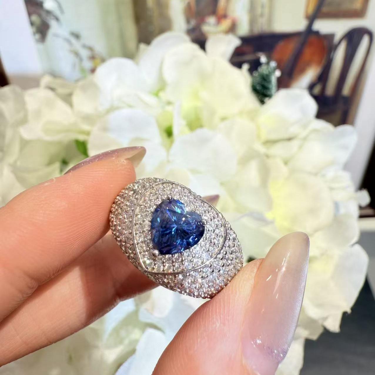 【#H296】(エンドーリアン)925スターリングシルバー 合成モアッサナイトリング