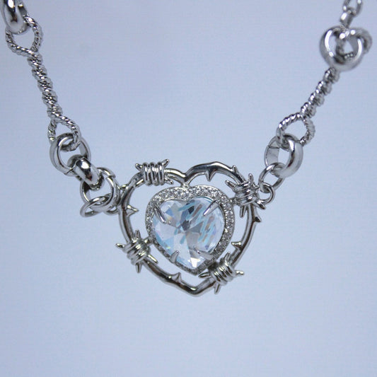 Blue Heart Zircon Necklace
