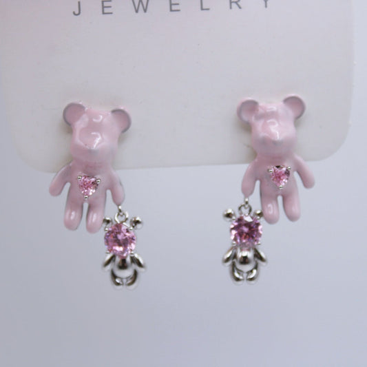 Y2K Pink Bear Earring